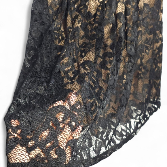 AUW Black and Tan Lace Mini Dress - Picture 5 of 7